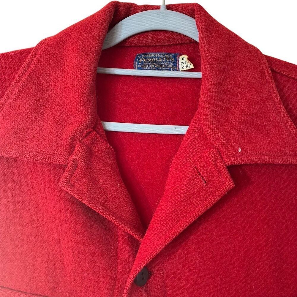 Pendleton Men's Vintage 1960s Red Wool Bomber Jacket Size M - Picture 2 of 8